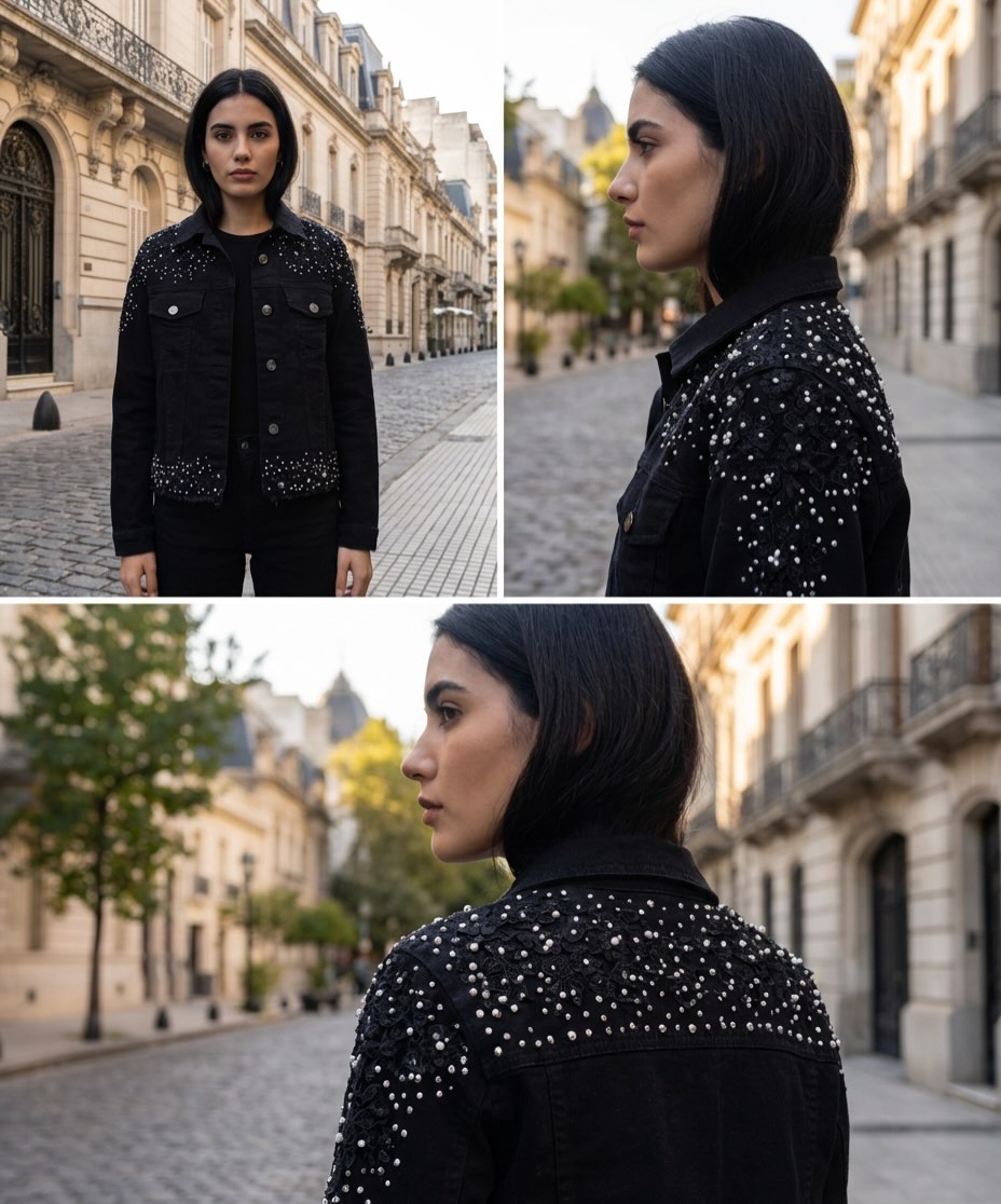 Campera negra sparkle